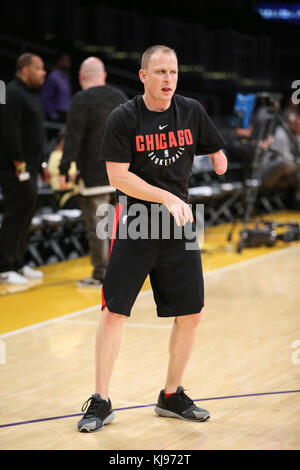 Los Angeles, CA, USA. 21st Nov, 2017. Nate Loenser assistant coach before the Chicago Bulls vs Los Angeles Lakers at Staples Center on November 21, 2017. (Photo by Jevone Moore/Cal Sport Media (Network Television please contact your Sales Representative for Television usage. Credit: csm/Alamy Live News Stock Photo