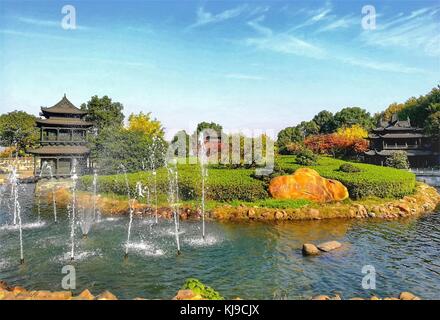 Yueyang, Yueyang, China. 22nd Nov, 2017. Yueyang Tower is an ancient Chinese tower in Yueyang, central China's Hunan Province, on the shore of Lake Dongting. Alongside the Pavilion of Prince Teng and Yellow Crane Tower, it is one of the Three Great Towers of Jiangnan. Credit: SIPA Asia/ZUMA Wire/Alamy Live News Stock Photo