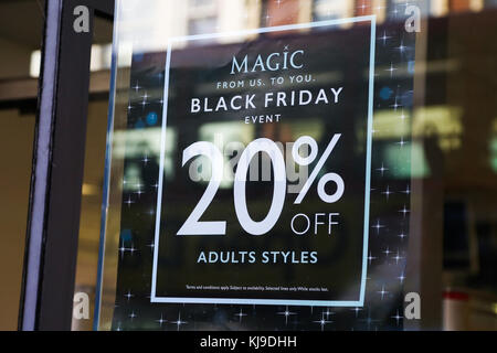Wood Green. London, UK. 23rd Nov, 2017. High street stores in Wood Green, North London gets ready for Black Friday Event with huge savings. Credit: Dinendra Haria/Alamy Live News Stock Photo