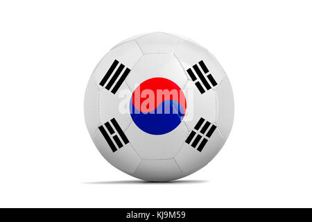 Soccer ball isolated with team flag, Russia 2018. Korea Republic Stock Photo