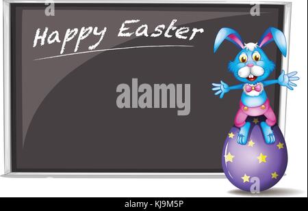 Illustration of a bunny and the easter egg on a white background Stock Vector