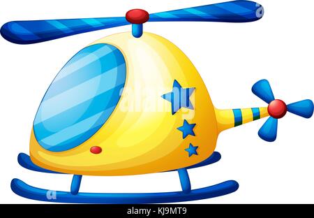 Illustration of a helicopter toy on a white background Stock Vector