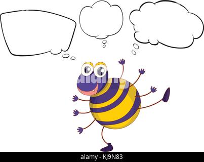 Illustration of a colorful bee with empty callouts on a white ...