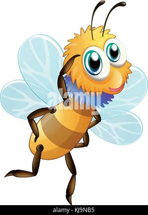 Illustration of a stripe bumblebee on a white background Stock Vector