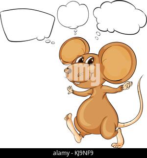Illustration of the mighty brown mouse on a white background Stock Vector