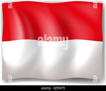 Illustration of the flag of Indonesia on a white background Stock Vector