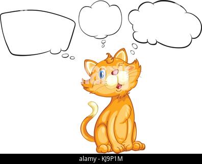 Illustration of a cat blinking his eye on a white background Stock Vector