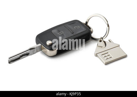 car and house keys isolated on a white backgournd Stock Photo