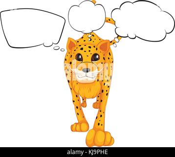 Illustration of a cheetah with empty callouts on a white background Stock Vector