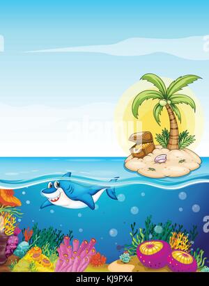 Illustration of the beautiful underwater creatures Stock Vector