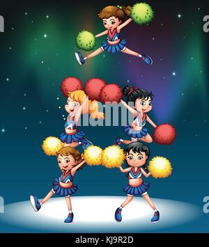 Illustration of a cheering squad Stock Vector