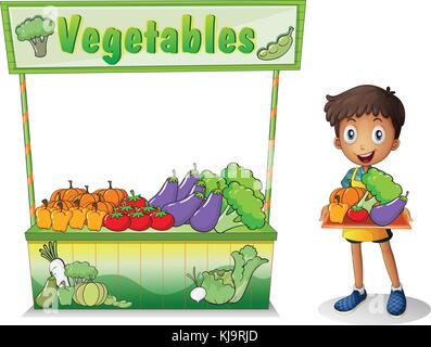 Local Market Farmer Selling Diary Fruits Stock Vector (Royalty Free)  787702606 | Shutterstock