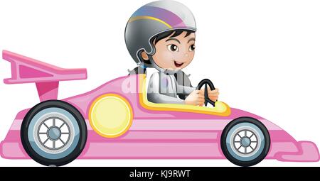 A cartoon race car driver girl smiling Stock Vector Image & Art - Alamy