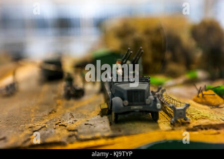 Remnants of the occupying German forces' Atlantic Wall defenses against the invasion of France. disused bunkers litter the landscape. Stock Photo