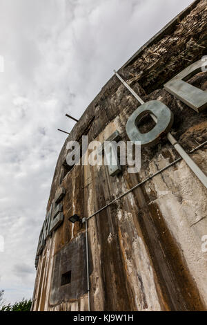 Remnants of the occupying German forces' Atlantic Wall defenses against the invasion of France. disused bunkers litter the landscape. Stock Photo