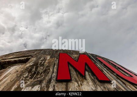 Remnants of the occupying German forces' Atlantic Wall defenses against the invasion of France. disused bunkers litter the landscape. Stock Photo