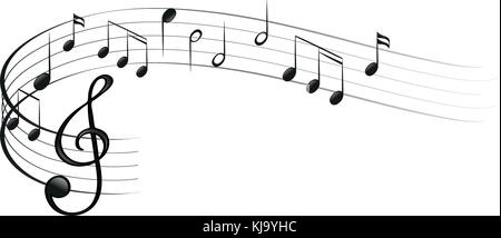 Illustration of the symbols of music on a white background Stock Vector