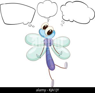 Illustration of a thinking insect on a white background Stock Vector