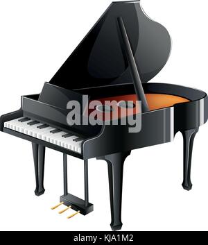 Illustration of a musician's piano on a white background Stock Vector