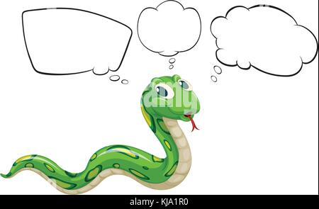 Illustration of a snake with empty callouts on a white background Stock Vector