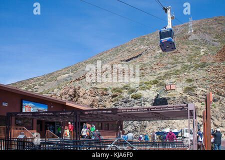 Teide-Seilbahnstation (Teleferico de Teide), cable car to Teide, Tenerife island, Canary islands, Spain Stock Photo