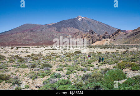 Pico del Teide, UNESCO Weltnaturerbe, world heritage site, with 3718 meter highest mountain in Spain, Tenerife island, Canary islands, Spain Stock Photo