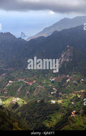 Dark clouds over Anaga mountains, north side of the island, Tenerife island, Canary islands, Spain Stock Photo