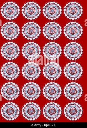 Red Background With Snowflake Repeating Pattern Stock Vector