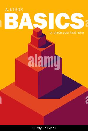 Book cover creative concept. Science fiction or non-fiction. Mid century style design. Applicable for books, posters, placards etc. Layered file. Stock Vector