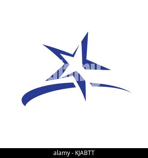 elegant star with curved line, star symbol, symbol design, isolated on white background. Stock Vector