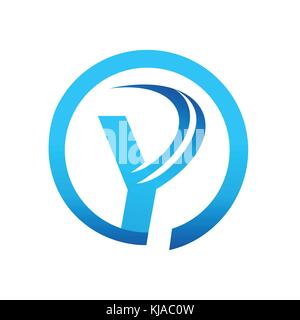 elegant letter y with curved lines, modern initial y symbol,  isolated on white background. Stock Vector