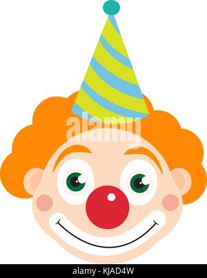 Clown icon flat style , isolated on white background. Vector illustration. Stock Vector