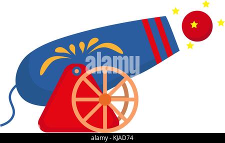 Circus Cannon icon flat style , isolated on white background. Vector illustration. Stock Vector