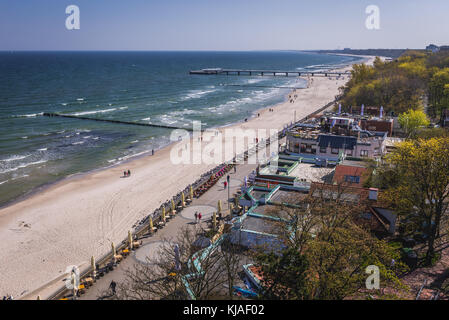 Tourist pier in Kolobrzeg city in West Pomeranian Voivodeship of Poland ...