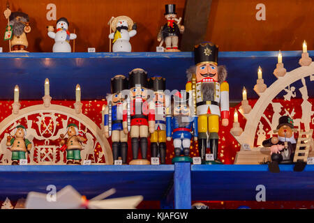 Christmas nutcrackers on the Christmas market Stock Photo