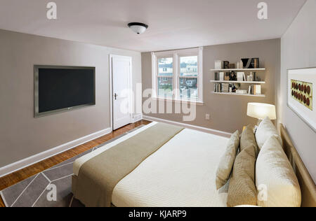 Residential Bedroom Interior Stock Photo