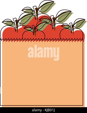 Red apples in the bag Royalty Free Vector Image