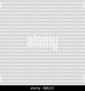 White plastic construction plate - vector seamless background. Toy blocks. Stock Vector