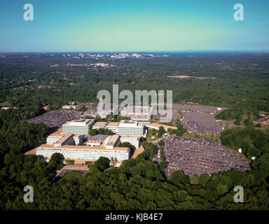 Aerial view of the Central Intelligence Agency headquarters, Langley, Virginia   Corrected Stock Photo