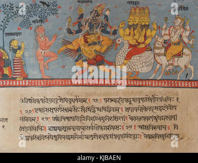 Bhagavata Purana manuscript, 18 century Stock Photo