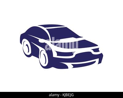 car silhouette illustration, stylish car illustration, icon design, isolated on white background. Stock Vector