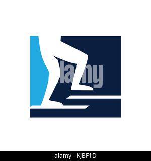 abstract legs walking up stairs, legs walking symbol, icon design, isolated on white background. Stock Vector