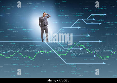 Businessman thinking of different career paths Stock Photo