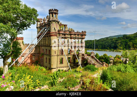 Bannerman Castle Armory on Pollepel Island in the Hudson River, New York. Stock Photo