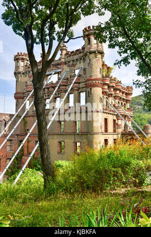 Bannerman Castle Armory on Pollepel Island in the Hudson River, New York. Stock Photo