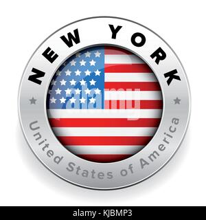 New York USA badge Stock Vector