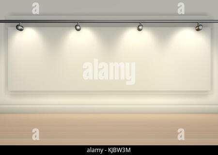 Wall brightly lit with spotlights and blank copy space for message Stock Photo