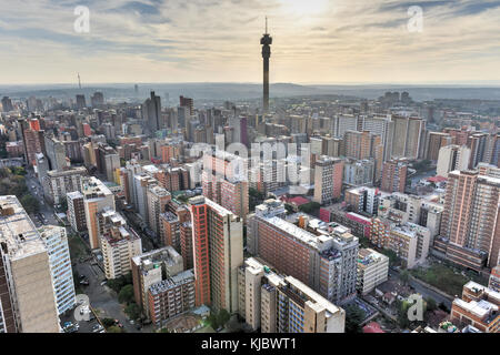 The Hillbrow Tower (JG Strijdom Tower) is a tall tower located in the suburb of Hillbrow in Johannesburg, South Africa. Stock Photo