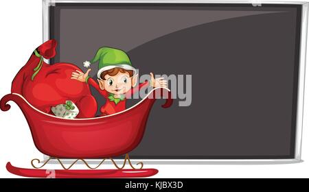 Christmas Boy Riding On Sleigh Coloring Page Stock Vector Image & Art ...