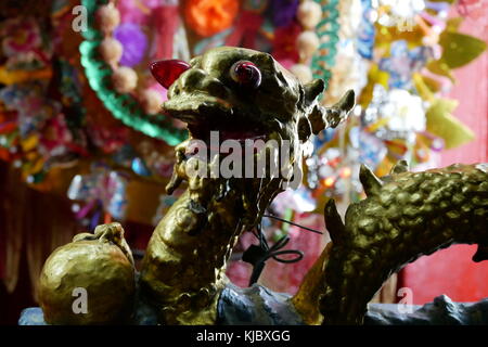 A Chinese deity displayed at a shrine in Rattanakosin island in Bangkok, Thailand. Stock Photo